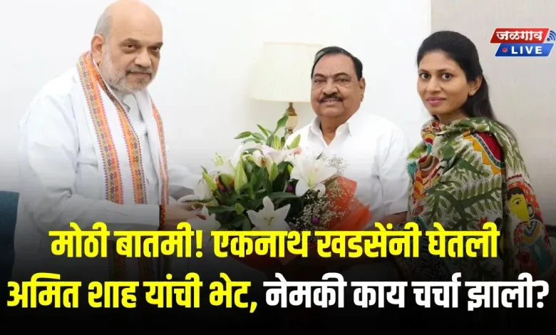 मोठी बातमी! एकनाथ खडसेंनी घेतली अमित शाह यांची भेट, नेमकी काय चर्चा झाली? 1 khadse shah met jpg webp