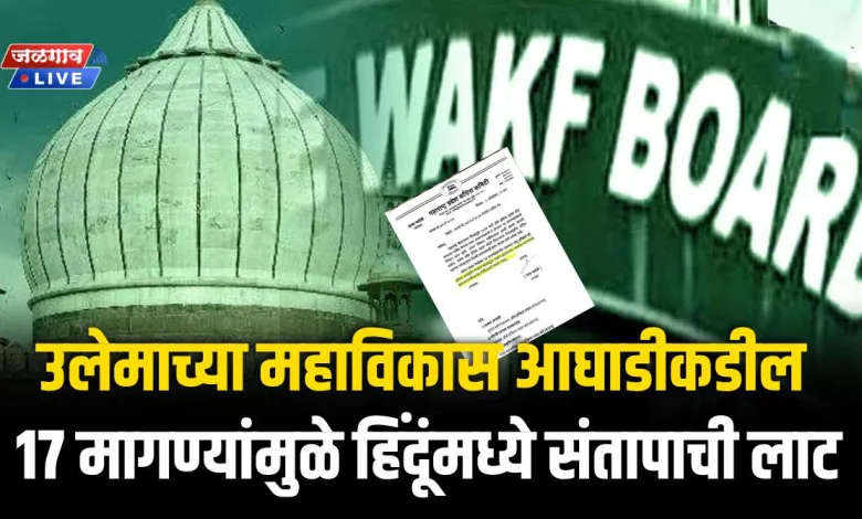 उलेमाच्या महाविकास आघाडीकडील १७ मागण्यांमुळे हिंदूंमध्ये संतापाची लाट 1 wakf 1