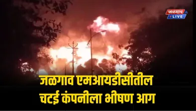 जळगाव एमआयडीसीतील चटई कंपनीला भीषण आग 4 fire chatai company