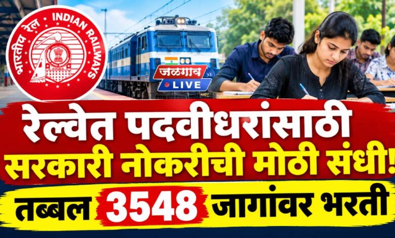 रेल्वेत पदवीधरांसाठी सरकारी नोकरीची मोठी संधी! तब्बल 3548 जागांवर भरती 1 Railway NTPC Bharti