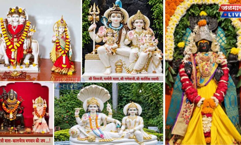 अमळनेरच्या मंगळग्रह मंदिरात पाच देवींचे दिव्य दर्शन; नवरात्रोत्सवात भाविकांसाठी पर्वणी! 1 mangal temple devi